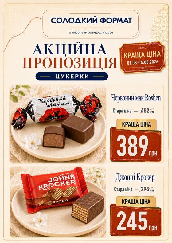 Акційна пропозиція: Червоний мак Roshen, Джонні Крокер